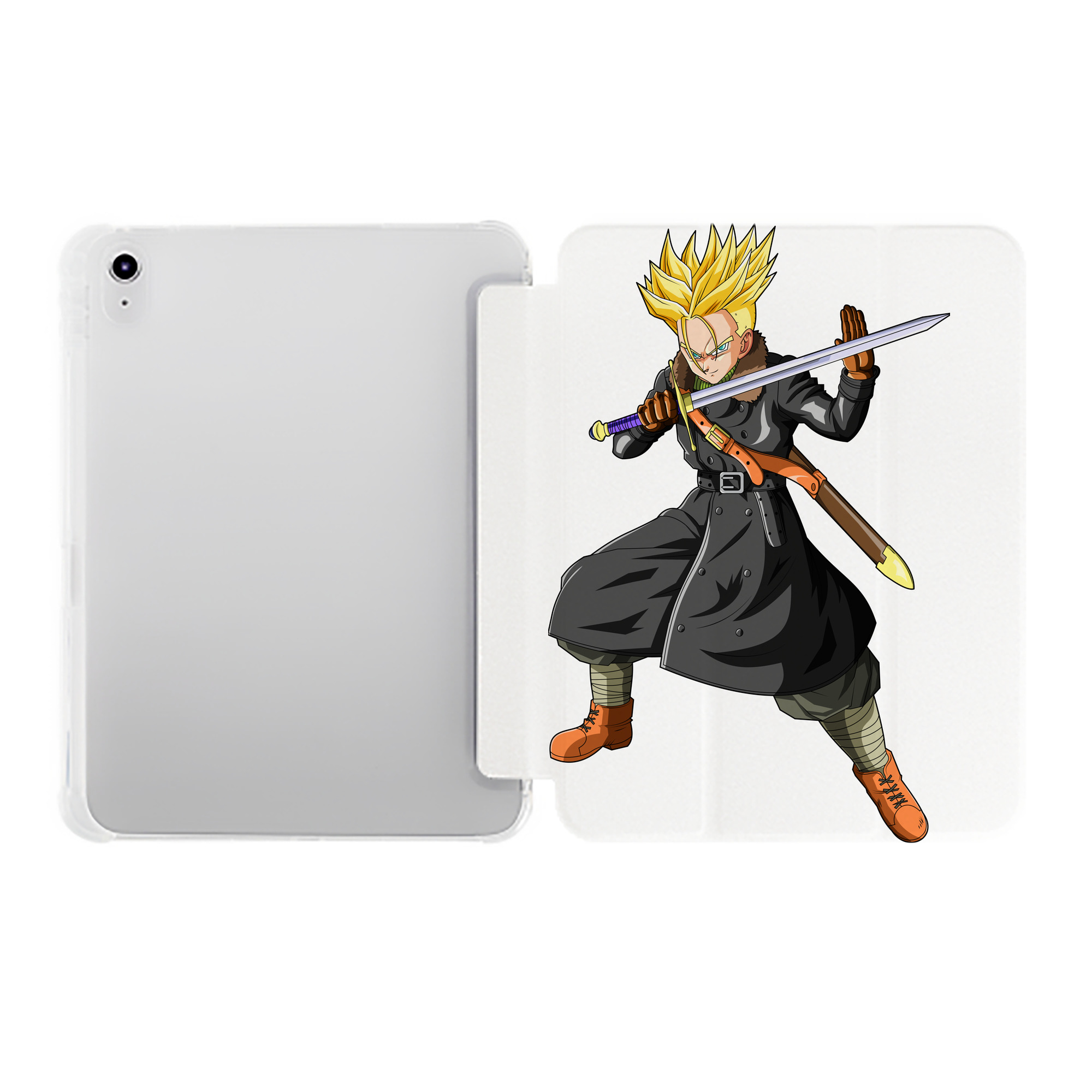 （画像用） ドラゴンボール トランクス（Torankusu）DRAGON BALL Trunks IPad ケース ペン収納付き 三つ折りスタンド PUレザー×シリコン 対応機種9.5/10.5/10.9インチ